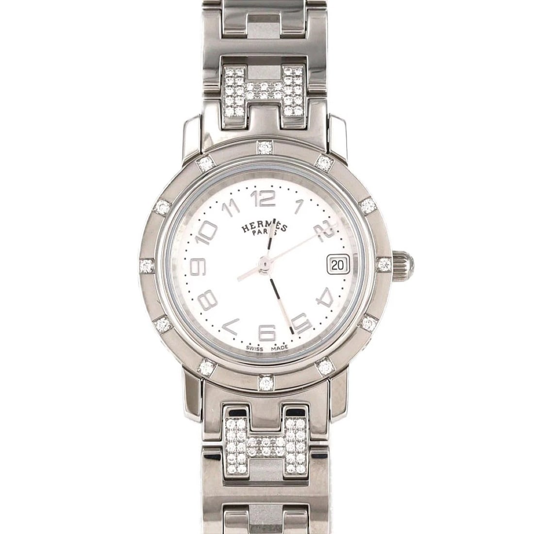 HERMÈS CLIPPER STAINLESS STEEL WATCH (1 of 5)