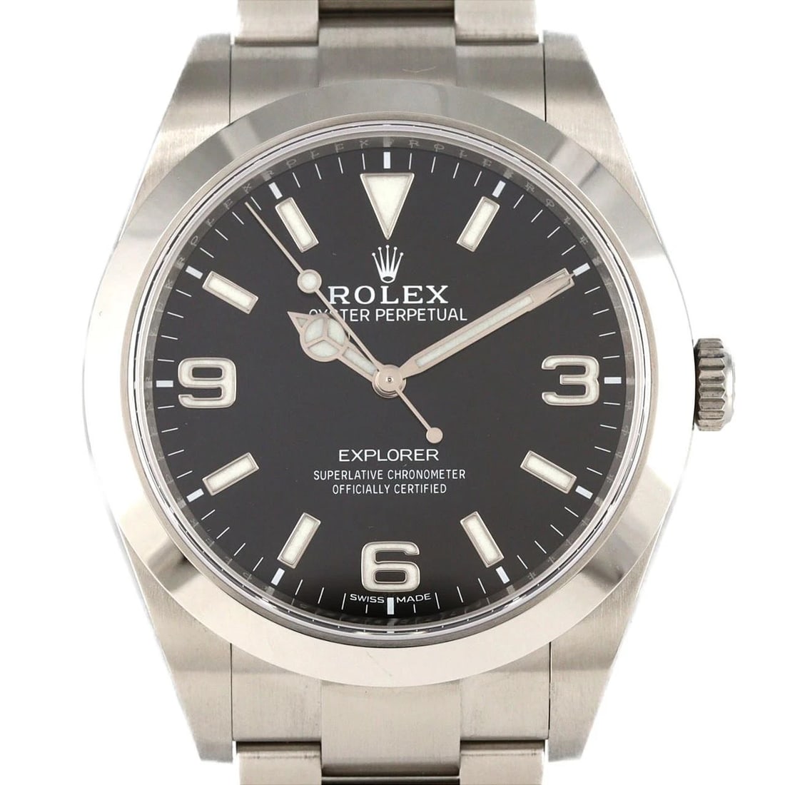 ROLEX EXPLORER STAINLESS STEEL WATCH: Rolex Explorer Stainless Steel Watch Brand: ROLEX Type: Wrist watch Material: Case: Stainless Steel Breath: Stainless Steel Color: Dial color: Black/3.6.9 Size: Case diameter: Approx. 39 mm Max wr