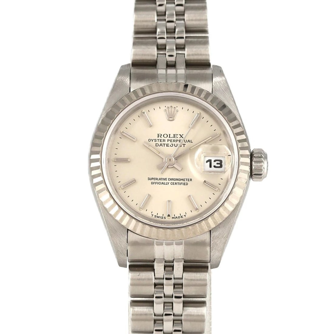 ROLEX DATEJUST SSXWG WATCH: ROLEX Datejust SSxWG Watch Brand: ROLEX Type: Wristwatch Material: Case: SST x White Gold Bracelet: SST Color: Dial Colors: Silver Size: Case diameter: 26mm Max Wrist size: 17.5cm 
