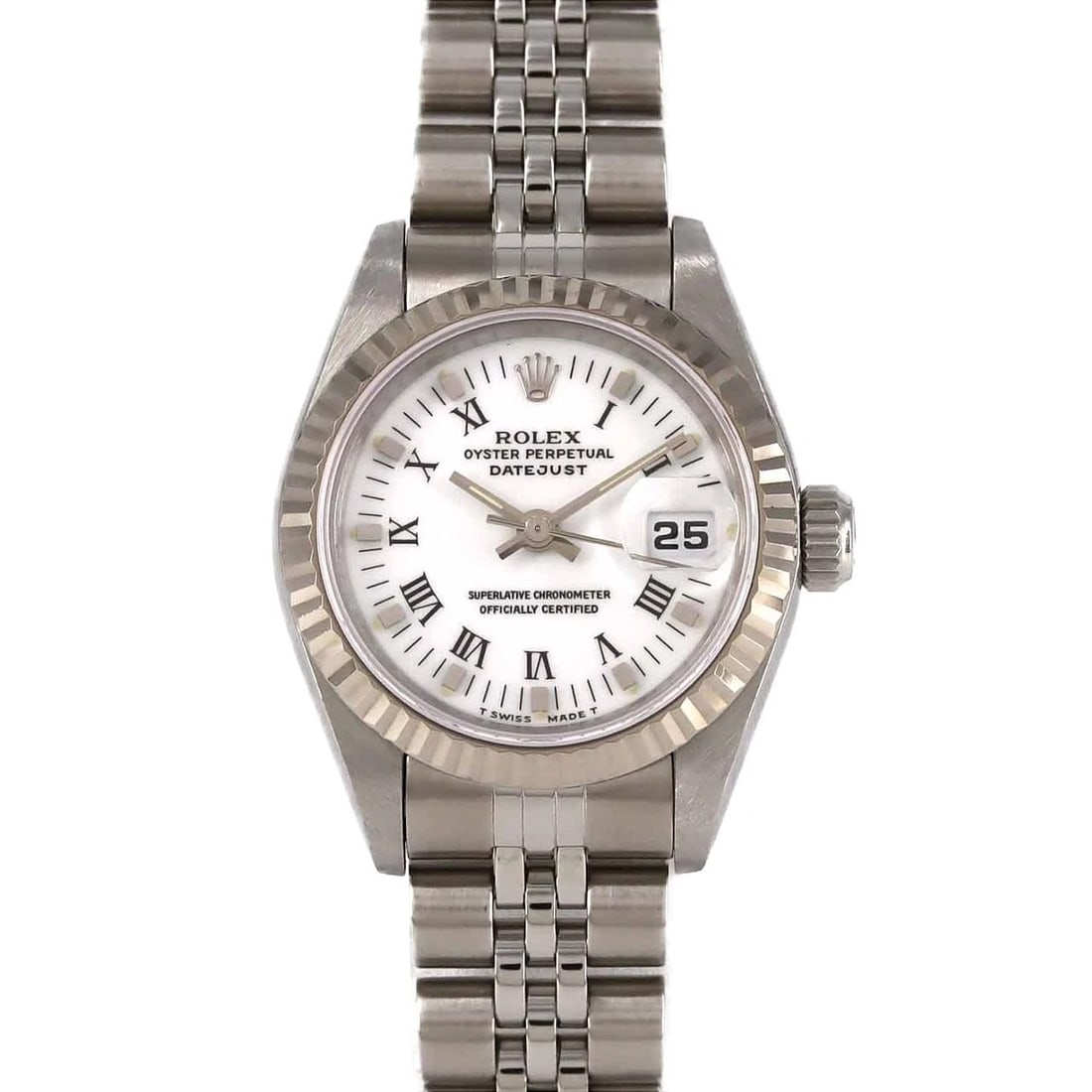ROLEX DATEJUST SSXWG WATCH: ROLEX Datejust SSxWG Watch Brand: ROLEX Type: Wristwatch Material: Case: SST x White Gold Bracelet: SST Color: Dial Colors: White Print Roman Size: Case diameter: 26mm Max Wrist size: 18cm 