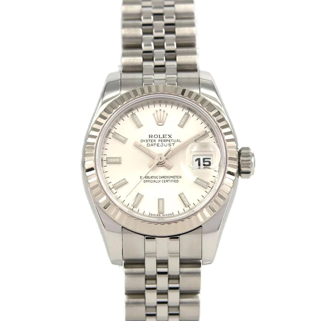 ROLEX DATEJUST SSXWG WATCH: ROLEX Datejust SSxWG Watch Brand: ROLEX Type: Wristwatch Material: Case: SST x White Gold Bracelet: SST Color: Dial Colors: Silver Size: Case diameter: 26mm Max Wrist size: 16cm Accessories: None