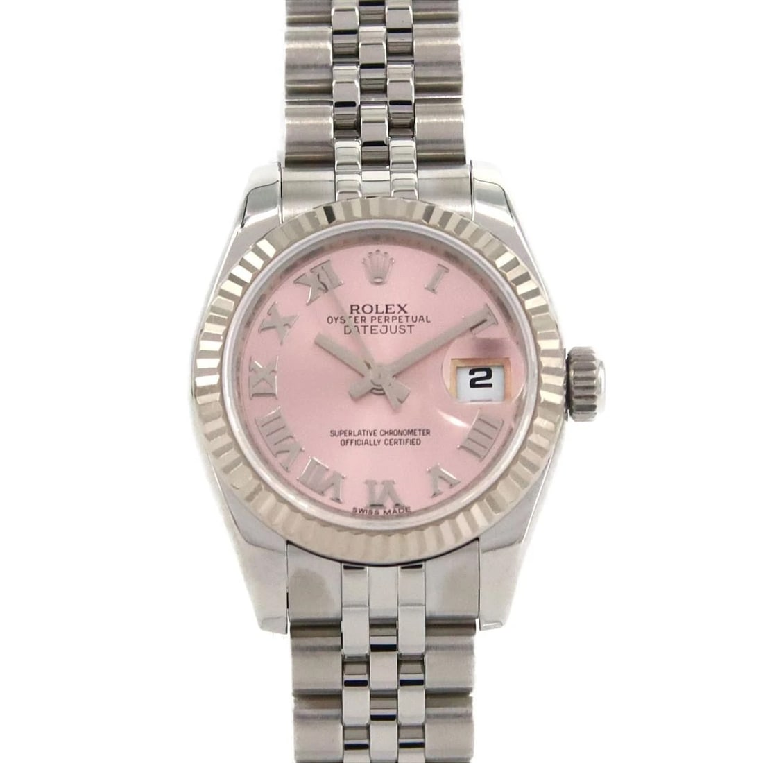 ROLEX DATEJUST SSXWG WATCH: ROLEX Datejust SSxWG Watch Brand: ROLEX Type: Wristwatch Material: Case: SST x White Gold Bracelet: SST Color: Dial Colors: Pink Roman Size: Case diameter: 26mm Max Wrist size: 16cm 