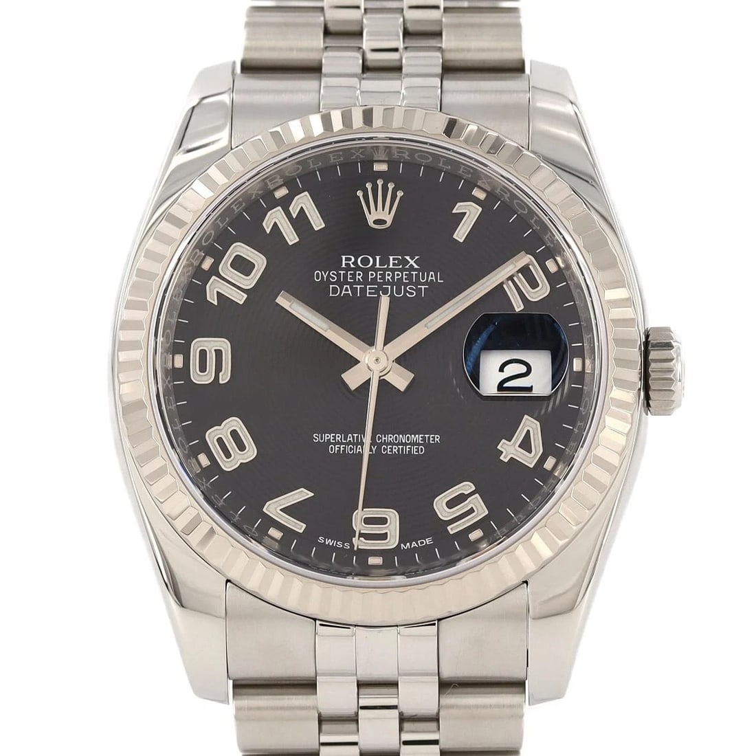 ROLEX DATEJUST SSXWG WATCH: Rolex Datejust SSxWG Watch Brand: ROLEX Type: Wrist watch Material: Case: Stainless steel x white gold Bracelet: Stainless steel Color: Dial color: Black concentric/Arabic Size: Case diameter: App