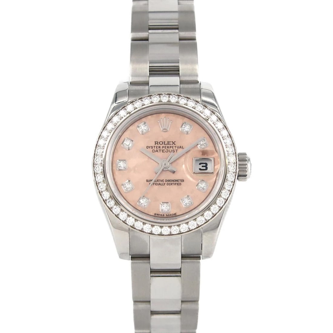 ROLEX DATEJUST SSXWG WATCH: ROLEX Datejust SSxWG Watch Brand: ROLEX Type: Wristwatch Material: Case: SST x White Gold Bracelet: SST Color: Dial Colors: Pink Gold crystal Diamond Size: Case diameter: 26mm Max Wrist size: