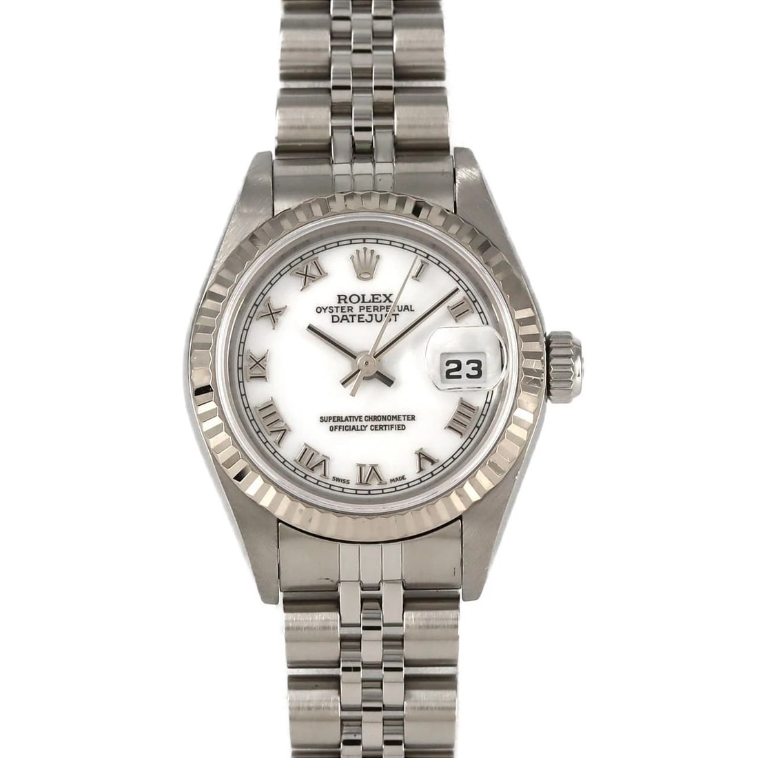 ROLEX DATEJUST SSXWG WATCH: ROLEX Datejust SSxWG Watch Brand: ROLEX Type: Wristwatch Material: Case: SST x White Gold Bracelet: SST Color: Dial Colors: White Roman Size: Case diameter: 26mm Max Wrist size: 17.5cm 
