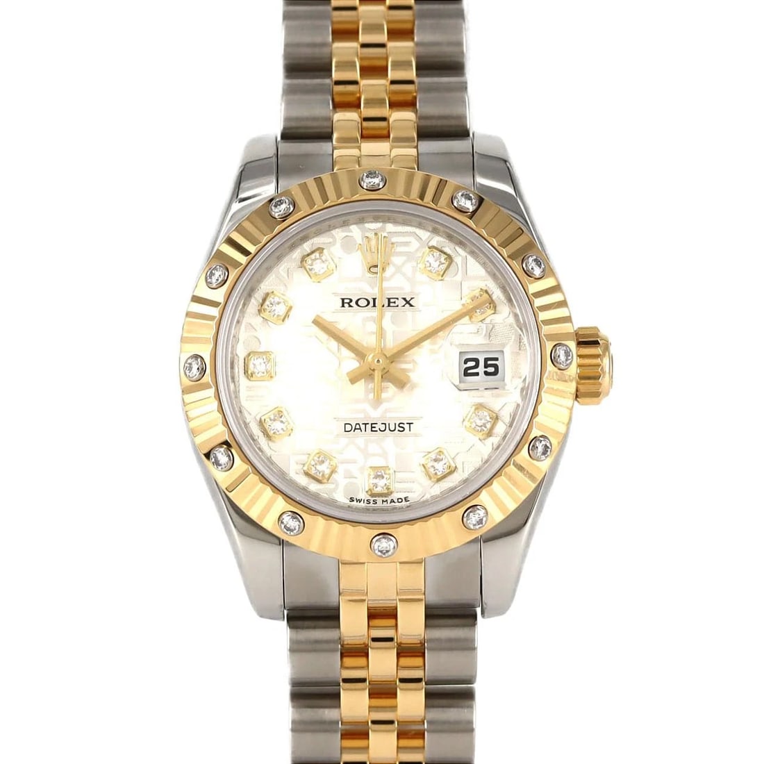ROLEX DATEJUST SSXYG WATCH: ROLEX Datejust SSxYG Watch Brand: ROLEX Type: Wristwatch Material: Case: SST x Yellow Gold Bracelet: SST x Yellow Gold Color: Dial Colors: Silver computer Diamond Size: Case diameter: 26mm Max