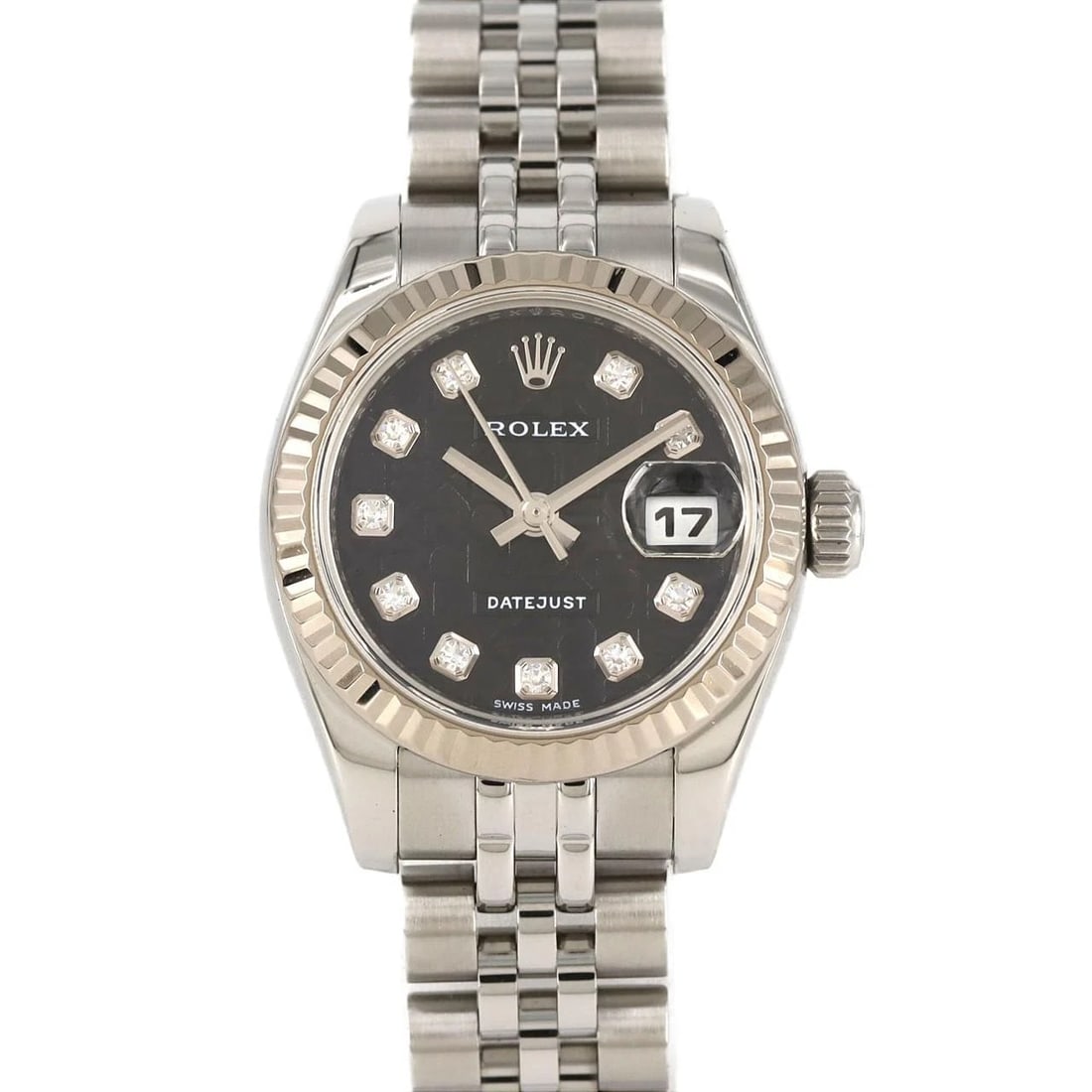 ROLEX DATEJUST SSXWG WATCH: ROLEX Datejust SSxWG Watch Brand: ROLEX Type: Wristwatch Material: Case: SST x White Gold Bracelet: SST Color: Dial Colors: Black computer Diamond Size: Case diameter: 26mm Max Wrist size:
