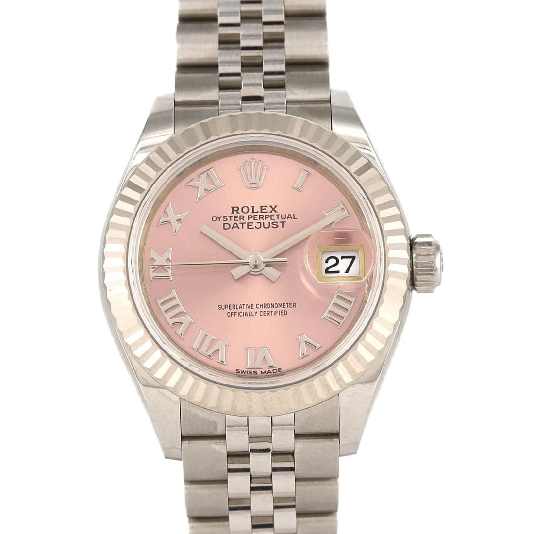 ROLEX DATEJUST SSXWG WATCH: ROLEX Datejust SSxWG Watch Brand: ROLEX Type: Wristwatch Material: Case: SST x White Gold Bracelet: SST Color: Dial Colors: Pink Roman Size: Case diameter: 28mm Max Wrist size: 16.5cm 
