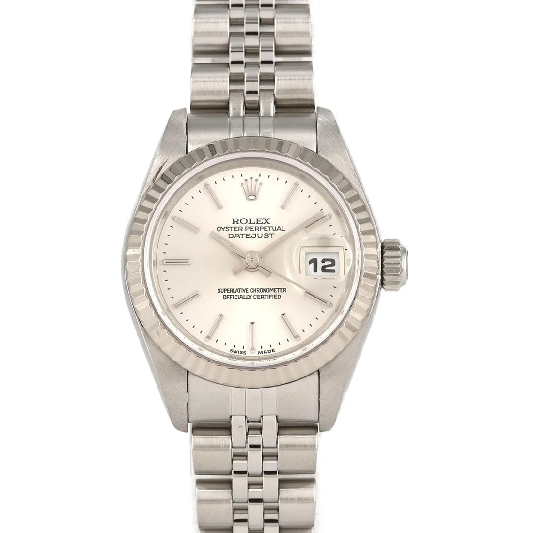 ROLEX DATEJUST SSXWG WATCH: ROLEX Datejust SSxWG Watch Brand: ROLEX Type: Wristwatch Material: Case: SST x White Gold Bracelet: SST Color: Dial Colors: Silver Size: Case diameter: 26mm Max Wrist size: 18cm Accessories:
