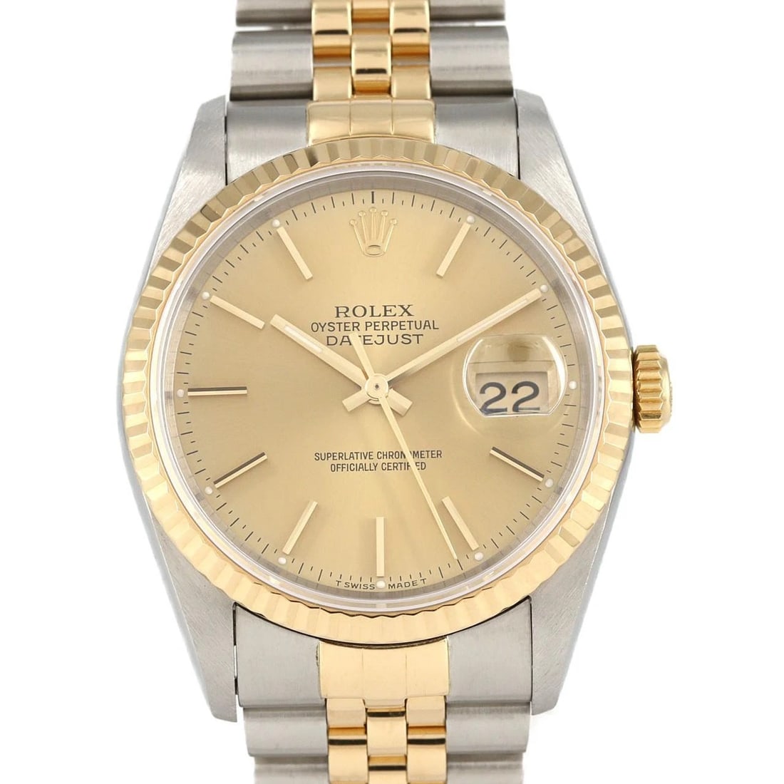 ROLEX DATEJUST SSXYG WATCH: ROLEX Datejust SSxYG Watch Brand: ROLEX Type: Wristwatch Material: Case: SST x Yellow Gold Bracelet: SST x Yellow Gold Color: Dial Colors: Gold Size: Case diameter: 36mm Max Wrist size: 18cm Acce