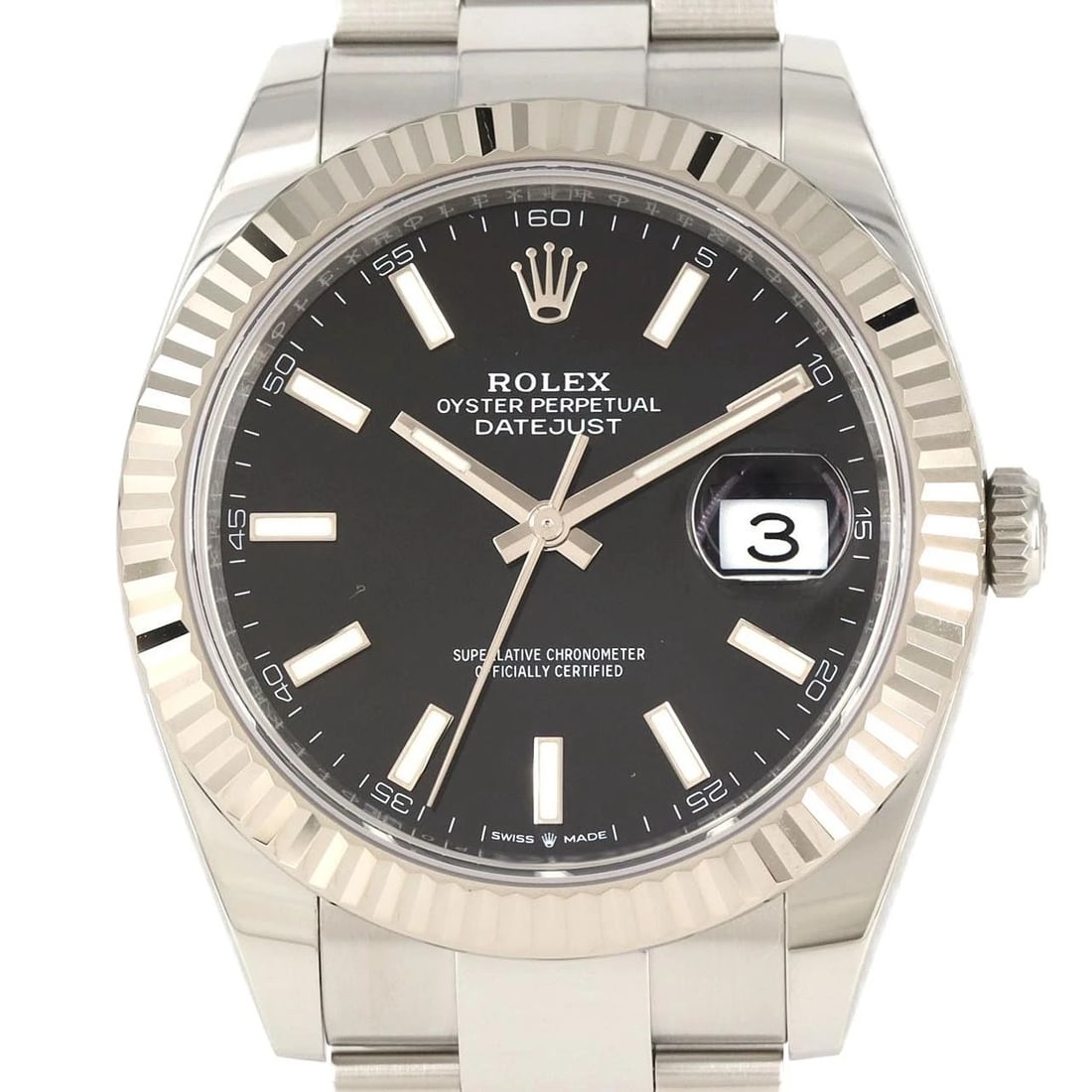 ROLEX DATEJUST SSXWG WATCH: Rolex Datejust SSxWG Watch Brand: ROLEX Type: Wrist watch Material: Case: Stainless steel x white gold Bracelet: Stainless steel Color: Dial color: Bright black Size: Case diameter: Approx. 41