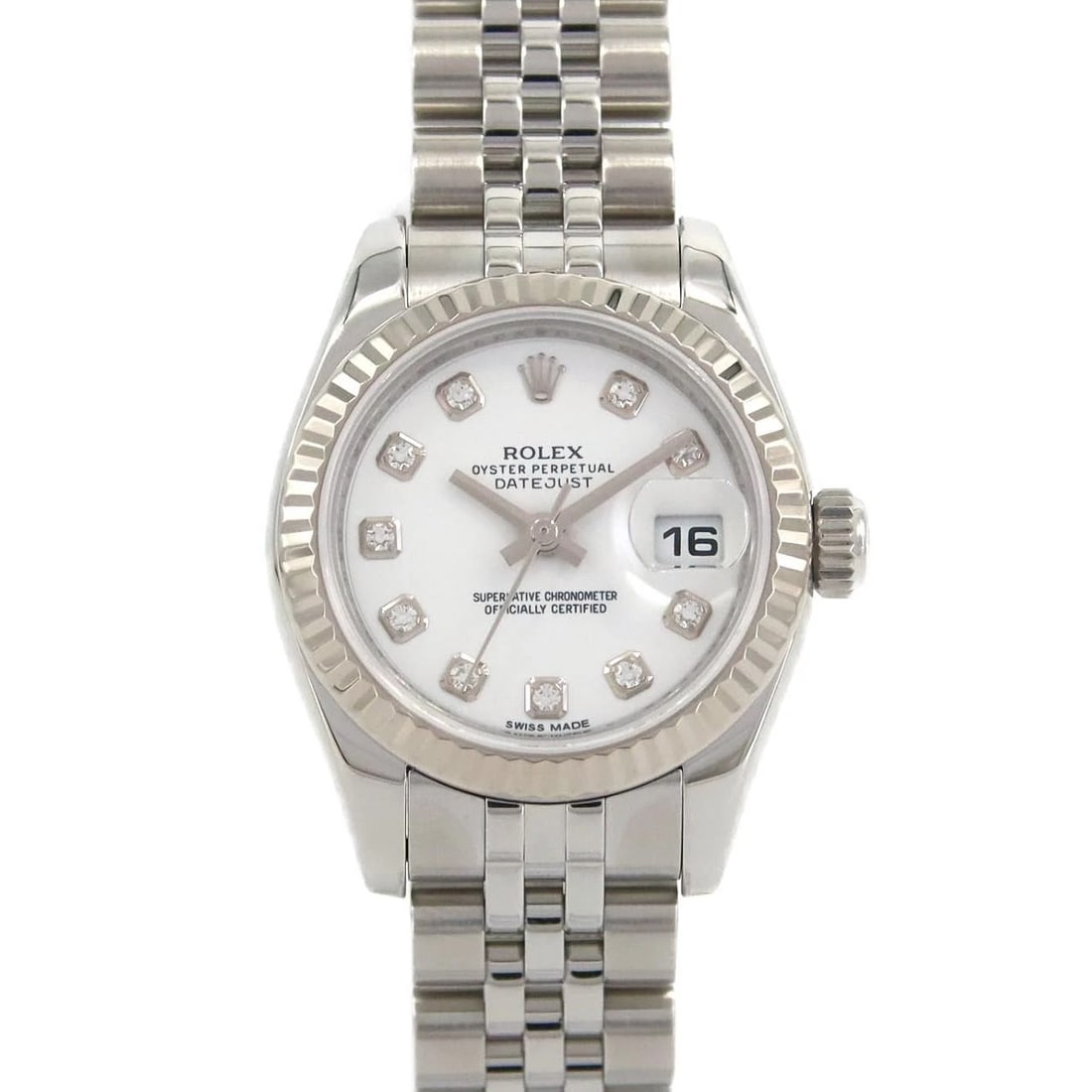ROLEX DATEJUST SSXWG WATCH: ROLEX Datejust SSxWG Watch Brand: ROLEX Type: Wristwatch Material: Case: SST x White Gold Bracelet: SST Color: Dial Colors: White Diamond Size: Case diameter: 26mm Max Wrist size: 16.5cm 