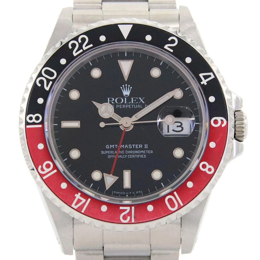 ROLEX GMT MASTER SS WATCH: ROLEX GMT Master SS Watch Brand: ROLEX Type: Wristwatch Material: Case: SST Bracelet: SST Color: Dial Colors: Black x Red Size: Case diameter: 40mm Max Wrist size: 19.5cm Accessories: None