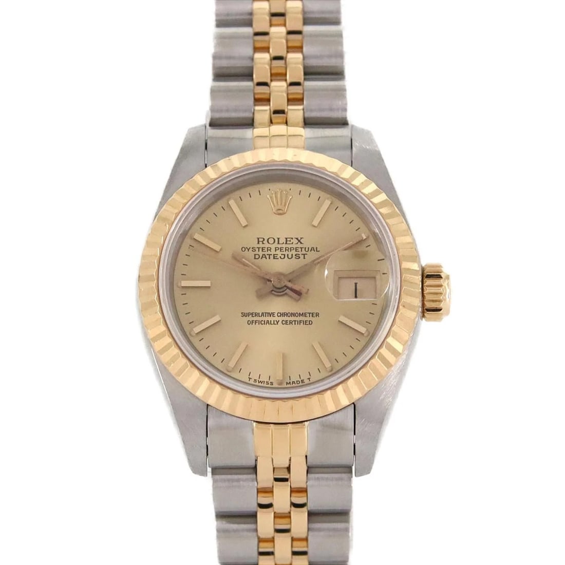 ROLEX DATEJUST SSXYG WATCH: ROLEX Datejust SSxYG Watch Brand: ROLEX Type: Wristwatch Material: Case: SST x Yellow Gold Bracelet: SST x Yellow Gold Color: Dial Colors: Gold Size: Case diameter: 26mm Max Wrist size: 15.5cm Ac