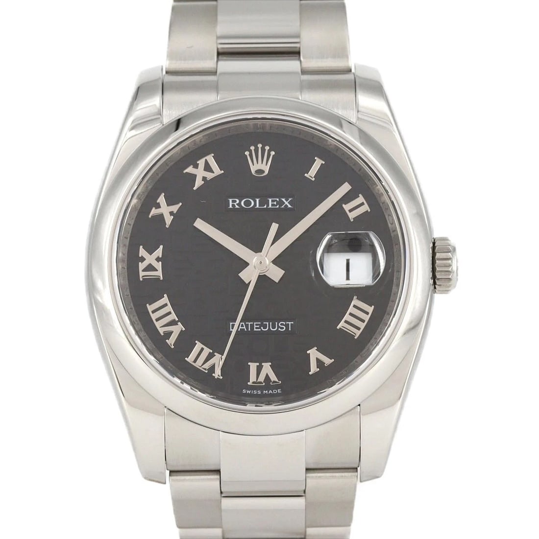 ROLEX DATEJUST SS WATCH: ROLEX Datejust SS Watch Brand: ROLEX Type: Wristwatch Material: Case: SST Bracelet: SST Color: Dial Colors: Black computer Roman Size: Case diameter: 36mm Max Wrist size: 16cm Accessories: None