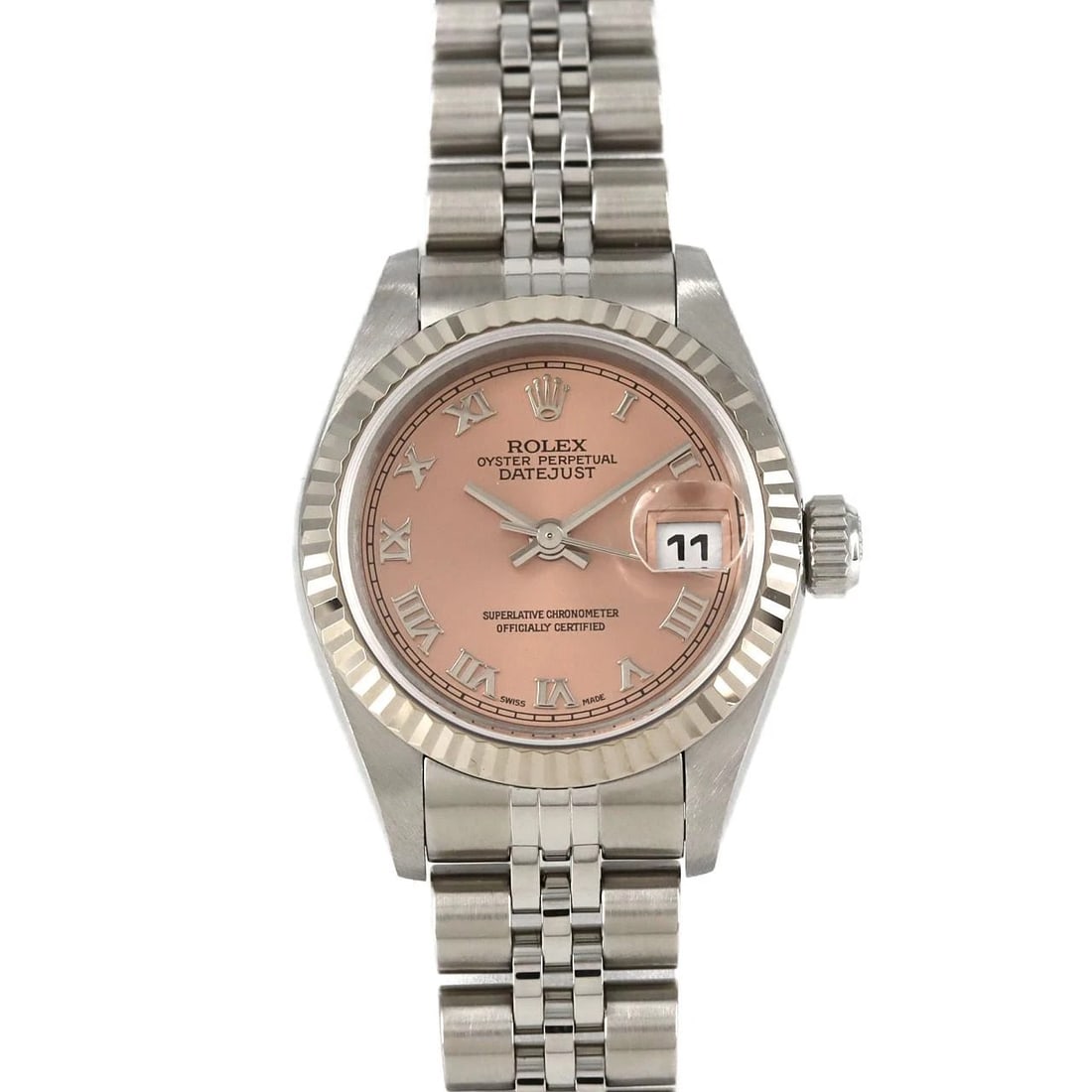 ROLEX DATEJUST SSXWG WATCH: ROLEX Datejust SSxWG Watch Brand: ROLEX Type: Wristwatch Material: Case: SST x White Gold Bracelet: SST Color: Dial Colors: Pink Roman Size: Case diameter: 26mm Max Wrist size: 17.5cm 