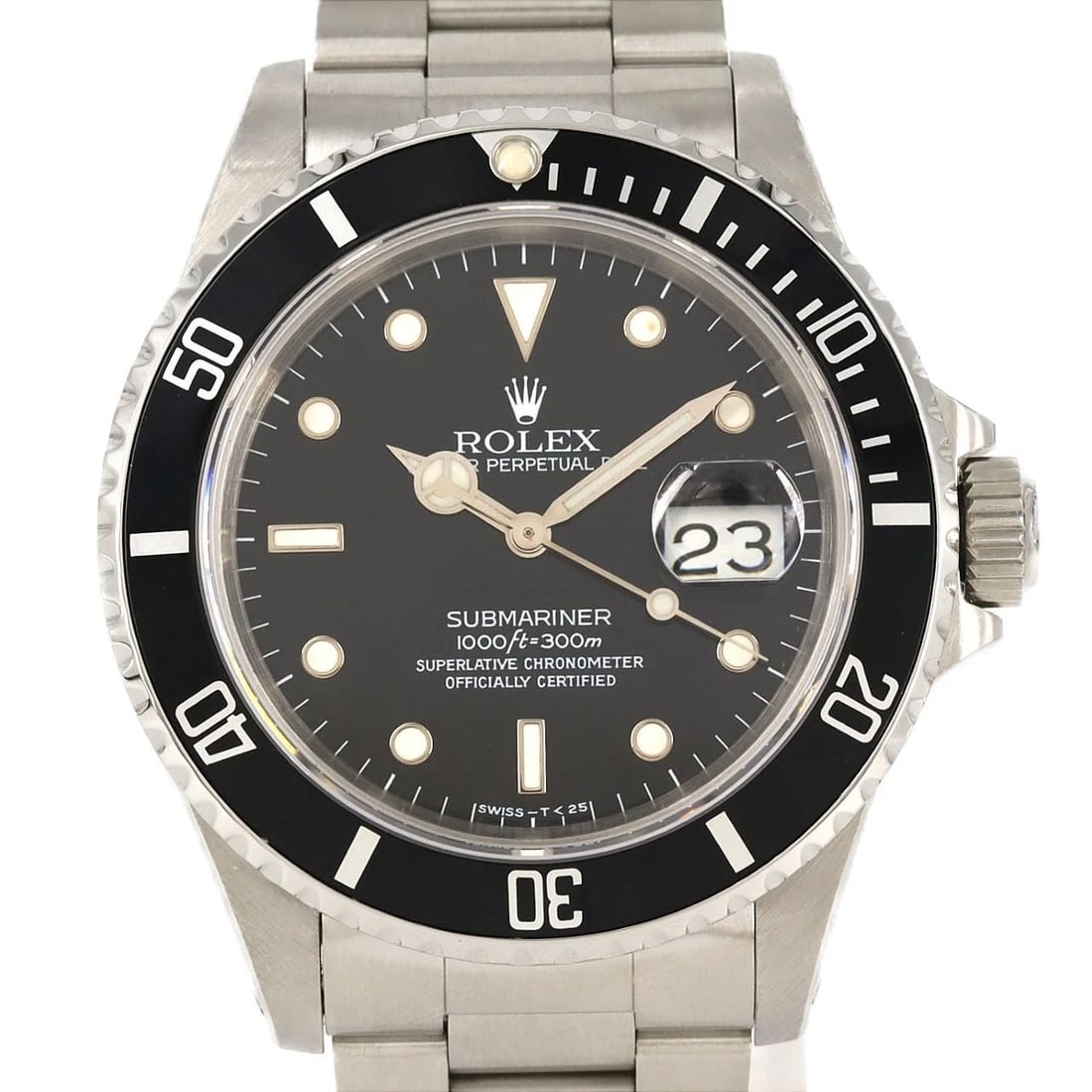 ROLEX SUBMARINER SS WATCH: ROLEX Submariner SS Watch Brand: ROLEX Type: Wristwatch Material: Case: SST Bracelet: SST Color: Dial Colors: Black Size: Case diameter: 40mm Max Wrist size: 17cm Accessories: None