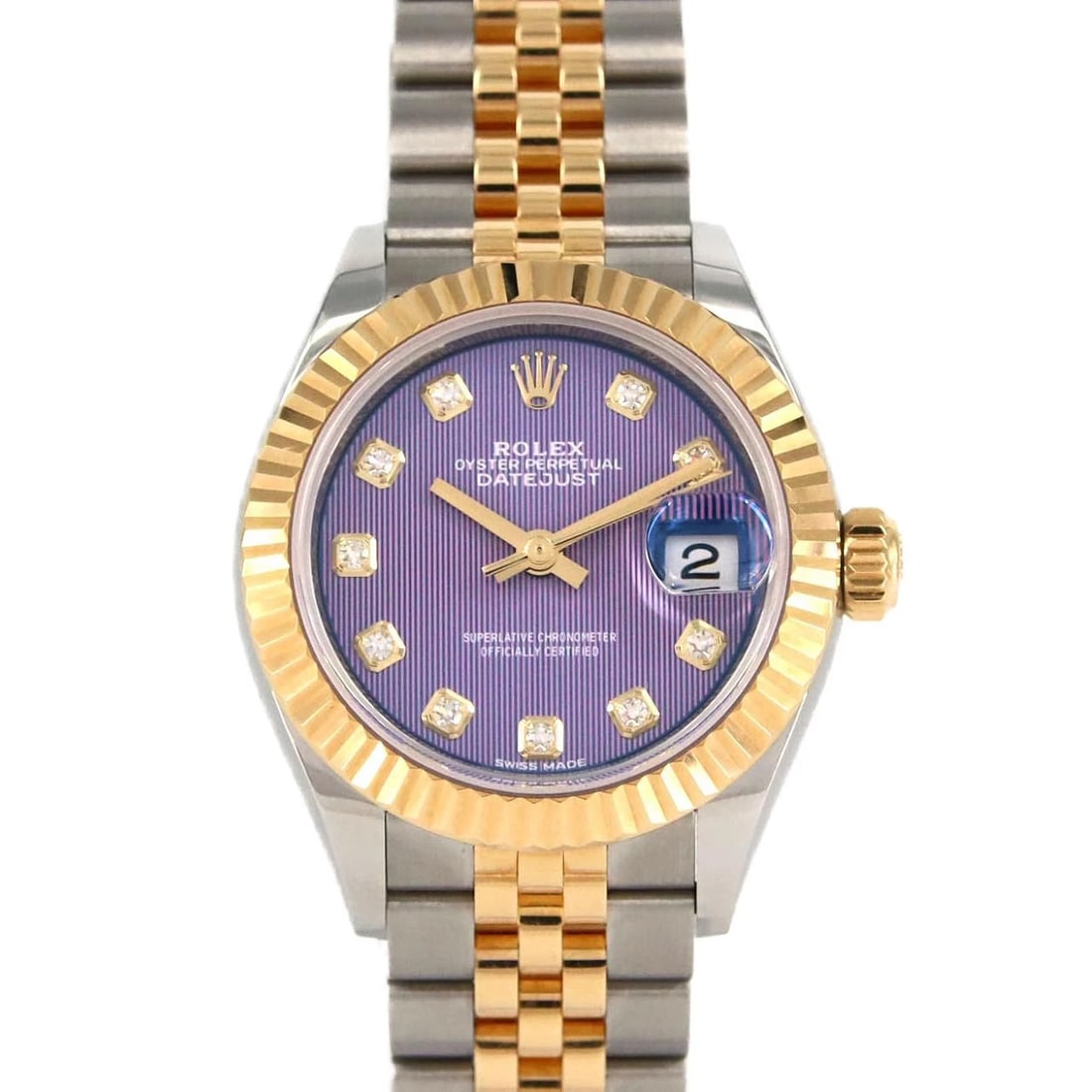ROLEX DATEJUST SSXYG WATCH: Rolex Datejust SSxYG Watch Brand: ROLEX Type: Wrist watch Material: Case: Stainless steel x yellow gold Bracelet: Stainless steel x yellow gold Color: Dial color: Lavender tapestry/Diamond 