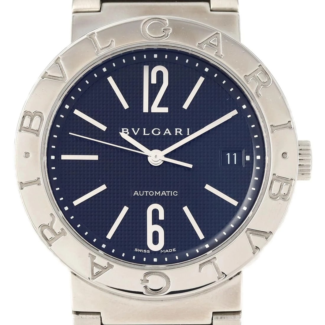 BVLGARI SS WATCH: BVLGARI SS Watch Brand: BVLGARI Type: Wristwatch Material: Case: SST Bracelet: SST Color: Dial Colors: Black Size: Case diameter: 38mm Max Wrist size: 17cm Accessories: None Accessories