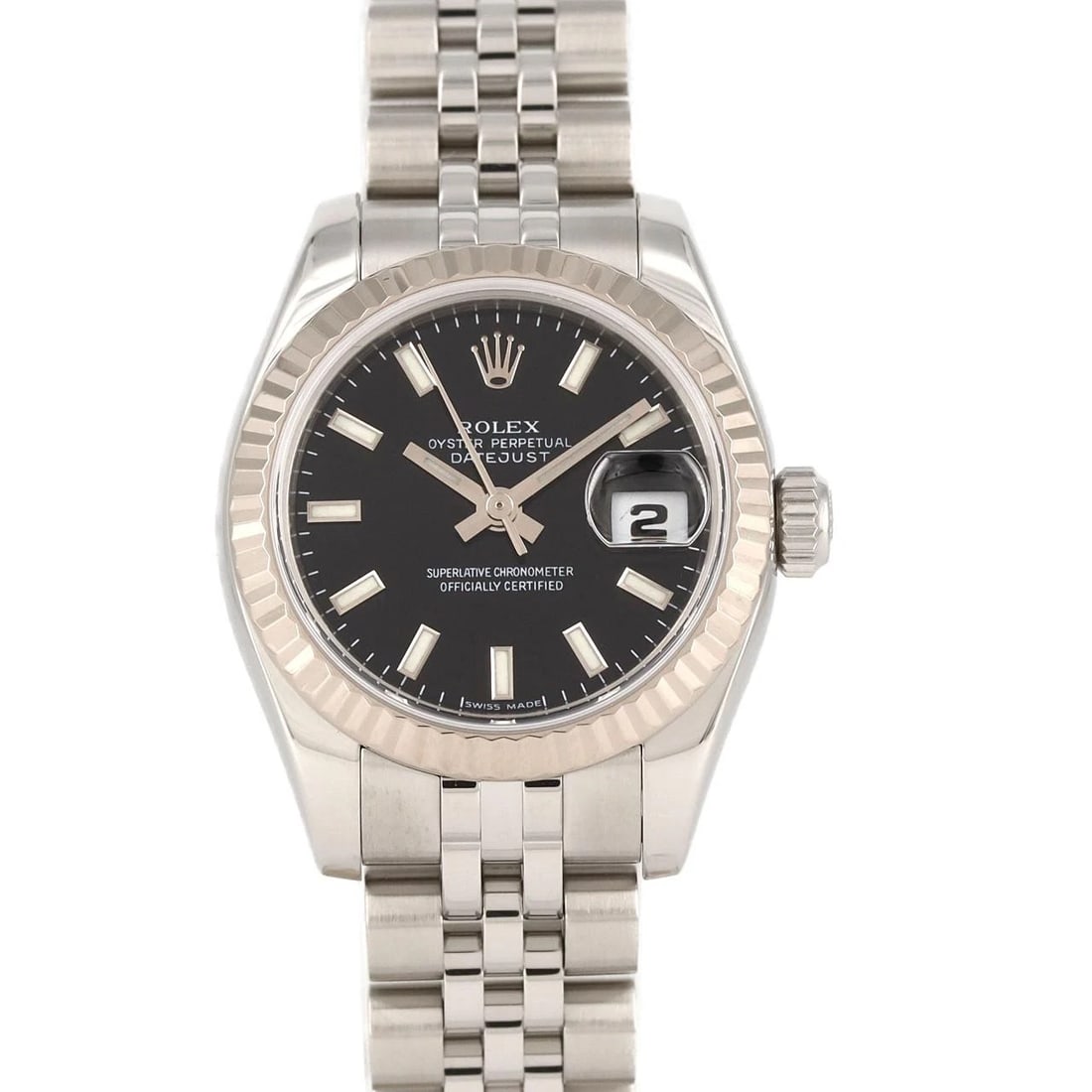 ROLEX DATEJUST SSXWG WATCH: ROLEX Datejust SSxWG Watch Brand: ROLEX Type: Wristwatch Material: Case: SST x White Gold Bracelet: SST Color: Dial Colors: Black Size: Case diameter: 26mm Max Wrist size: 16cm Accessories: None