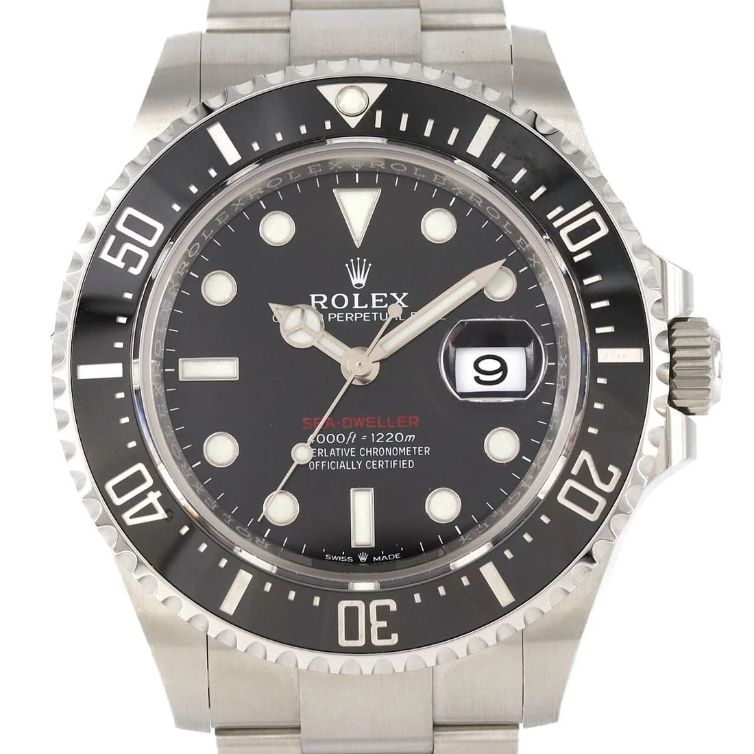 ROLEX SEA DWELLER SS WATCH: ROLEX Sea Dweller SS Watch Brand: ROLEX Type: Wristwatch Material: Case: SST Bracelet: SST Color: Dial Colors: Black Size: Case diameter: 43mm Max Wrist size: 20cm Accessories: None