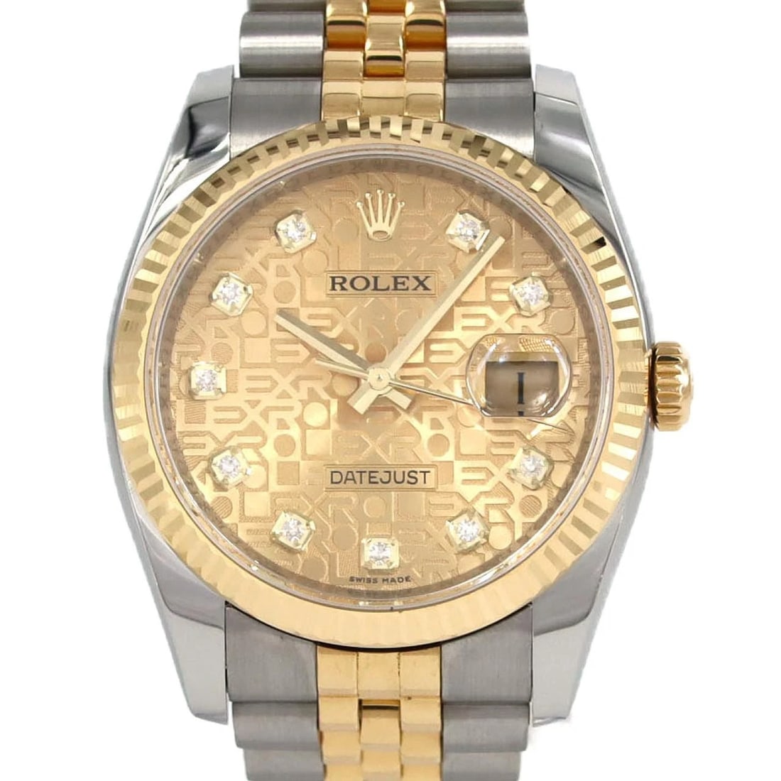 ROLEX DATEJUST SSXYG WATCH: ROLEX Datejust SSxYG Watch Brand: ROLEX Type: Wristwatch Material: Case: SST x Yellow Gold Bracelet: SST x Yellow Gold Color: Dial Colors: Gold Computer Diamond Size: Case diameter: 36mm Max