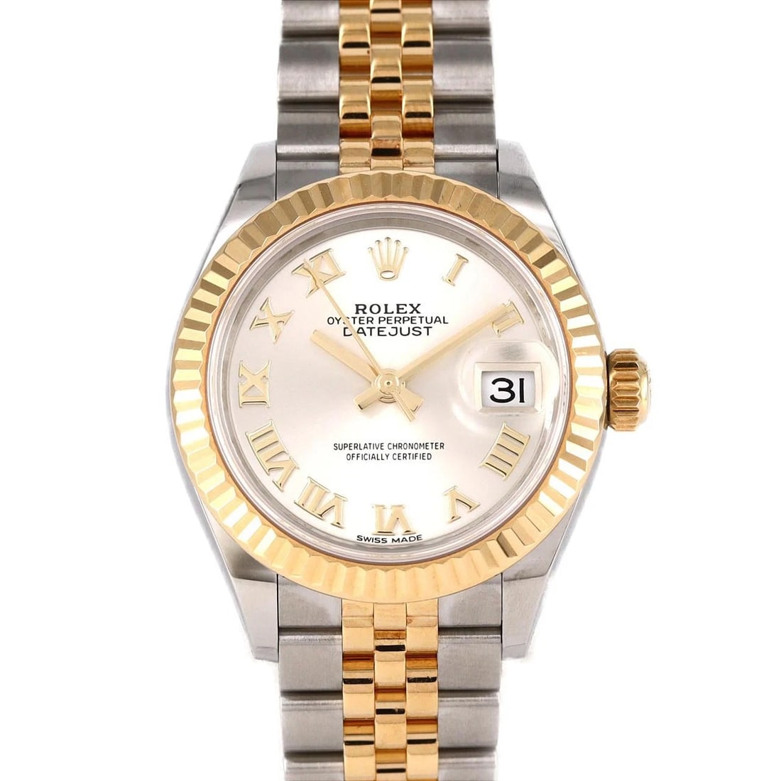 ROLEX DATEJUST SSXYG WATCH: ROLEX Datejust SSxYG Watch Brand: ROLEX Type: Wristwatch Material: Case: SST x Yellow Gold Bracelet: SST x Yellow Gold Color: Dial Colors: Silver Roman Size: Case diameter: 28mm Max Wrist