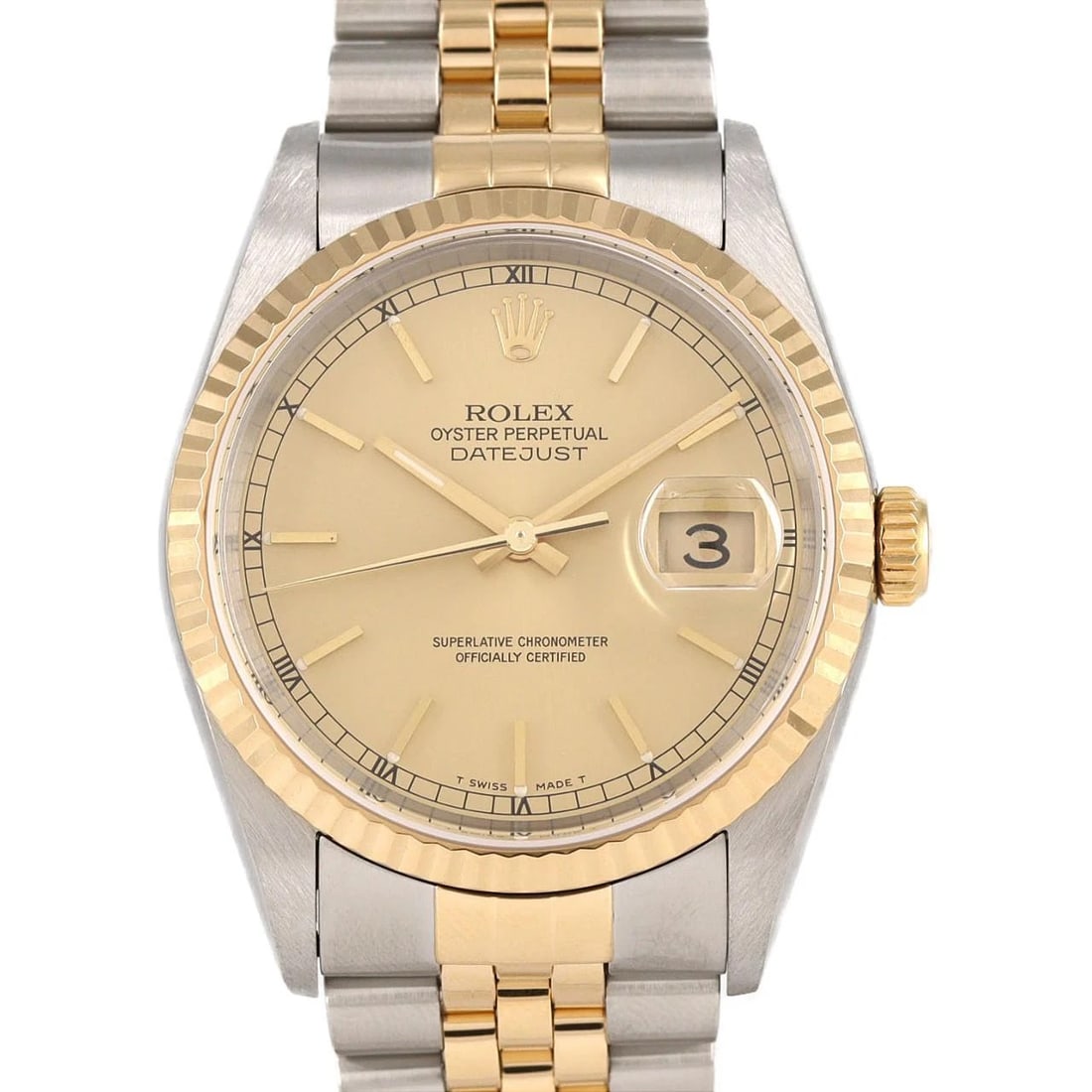 ROLEX DATEJUST SSXY WATCH: ROLEX Datejust SSxY Watch Brand: ROLEX Type: Wristwatch Material: Case: SST x Yellow Gold Bracelet: SST x Yellow Gold Color: Dial Colors: Gold Size: Case diameter: 36mm Max Wrist size: 17.5cm 