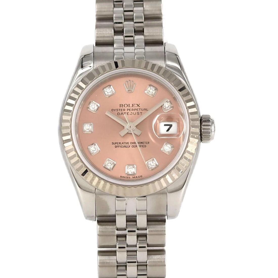 ROLEX DATEJUST SSXWG WATCH: Rolex Datejust SSxWG Watch Brand: ROLEX Type: Wrist watch Material: Case: Stainless steel x white gold Bracelet: Stainless steel Color: Dial color: Pink/Diamond Size: Case diameter: Approx.