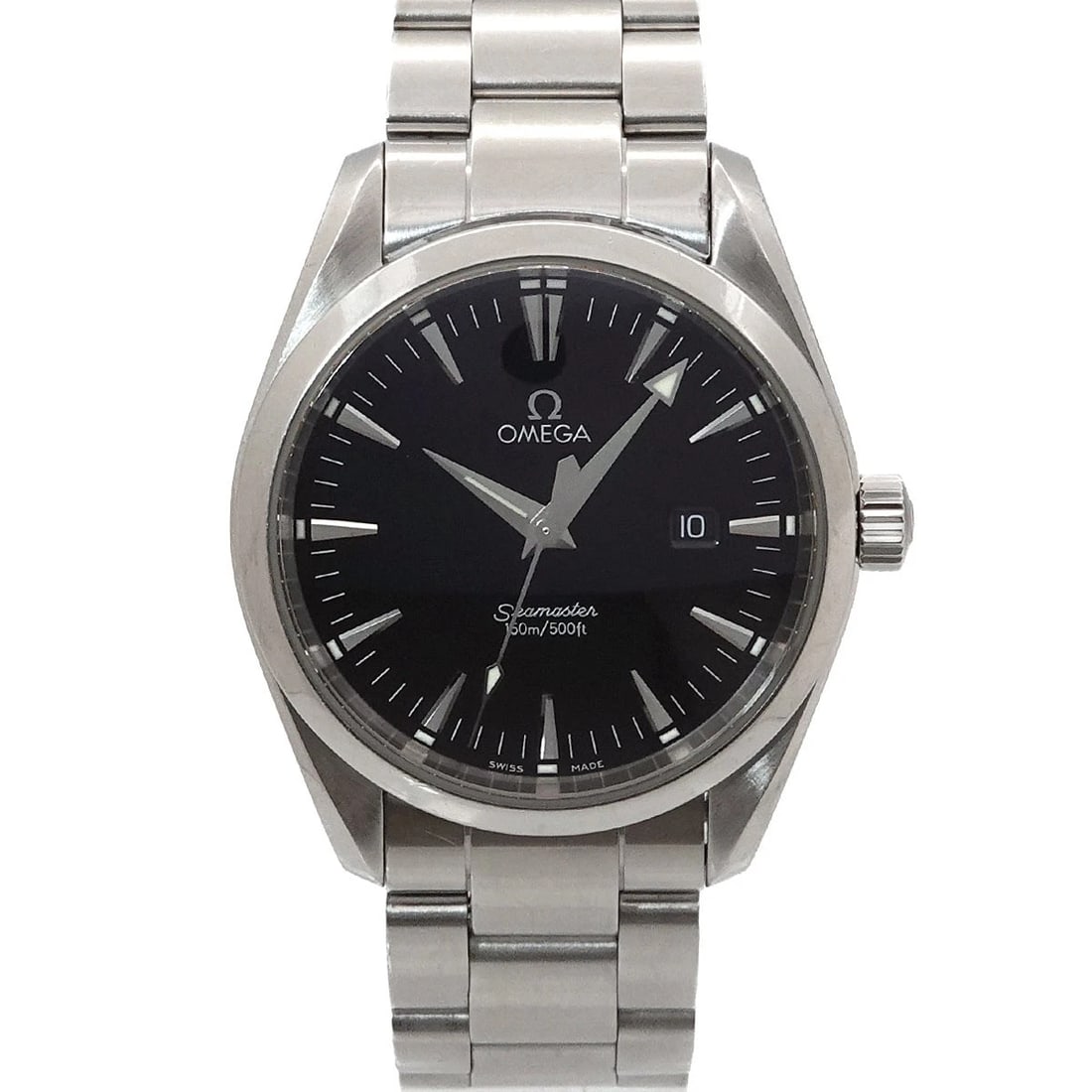 OMEGA SEAMASTER AQUA TERRA BLACK DIAL WATCH: OMEGA Seamaster Aqua Terra Black Dial Watch Brand: OMEGA Type: Wristwatch Material: Stainless steel Color: Black Dial Size: Case Size Length 47mm(included lag) Width 39mm(not included crown)