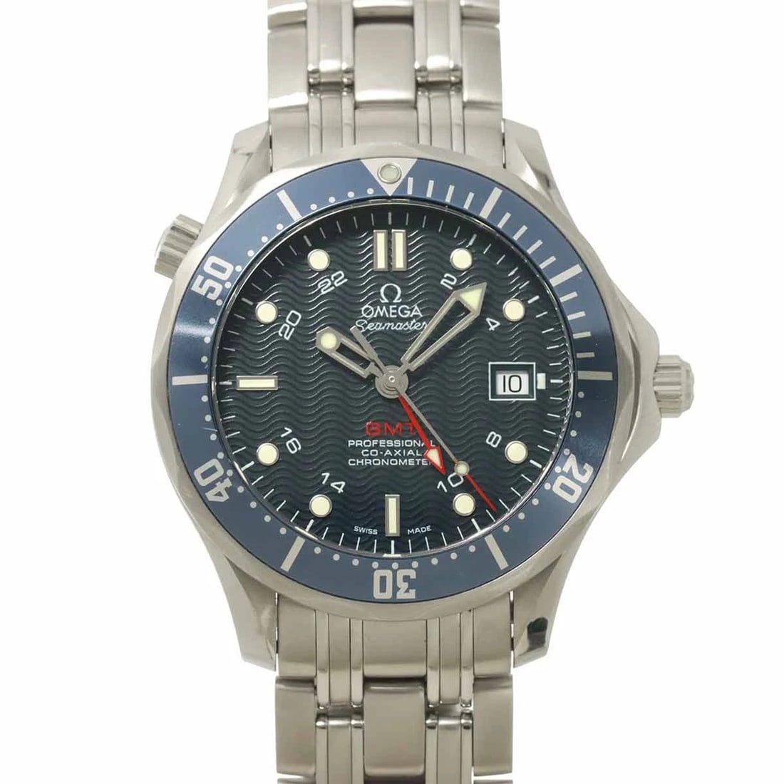 OMEGA SEAMASTER GMT CO AXIAL NAVY DIAL WATCH (1 of 4)
