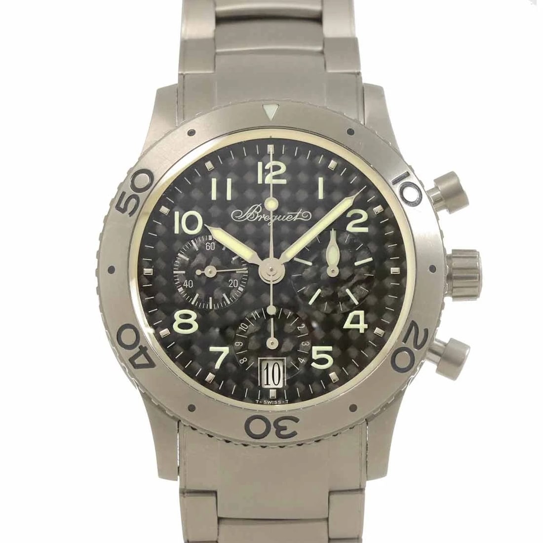 BREGUET TRANS ATLANTIC BLACK DIAL WATCH: Breguet Trans atlantic Black Dial Watch Brand: Breguet Type: Wristwatch Material: Titanium Color: Black Dial Size: Case Size Length 45mm(included lag) Width 39mm(not included crown) Depth