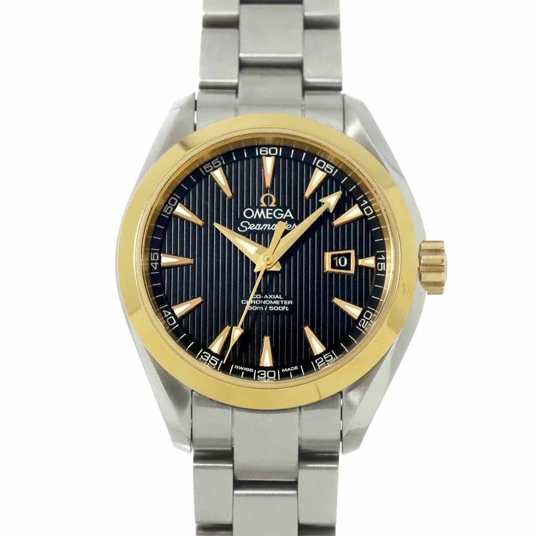 OMEGA SEAMASTER AQUA TERRA CO AXIAL YELLOW GOLD WATCH: OMEGA Seamaster Aqua Terra Co Axial Yellow Gold Watch Brand: OMEGA Type: Wristwatch Material: Stainless steel,Yellow Gold Color: Yellow Gold Size: Case Size Length 40mm(included lag) Width