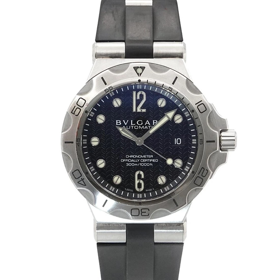 BVLGARI DIAGONO SCUBA AQUA WATCH: BVLGARI Diagono Scuba Aqua Watch Brand: BVLGARI Type: Wristwatch Material: Stainless steel,Rubber Color: NONE Size: Case Size Length 54mm(included lag) Width 42mm(not included crown) Depth