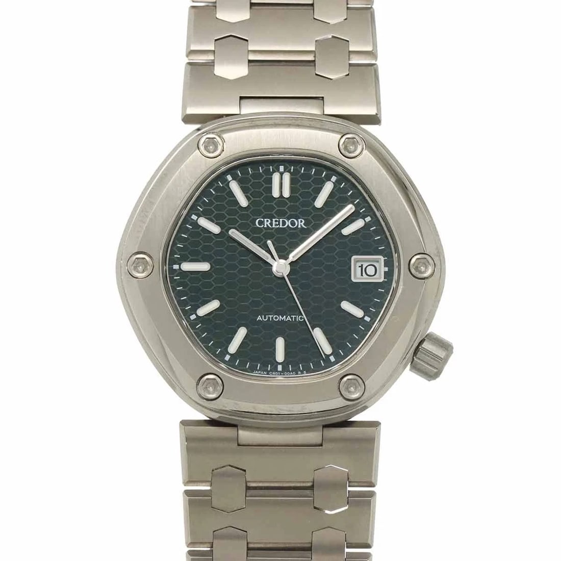 SEIKO CREDOR LOCOMOTIVE GREEN DIAL WATCH: SEIKO Credor Locomotive Green Dial Watch Brand: SEIKO Type: Wristwatch Material: Titanium Color: Green Dial Size: Case Size Length 41mm(included lag) Width 39mm(not included crown) Depth 9mm 