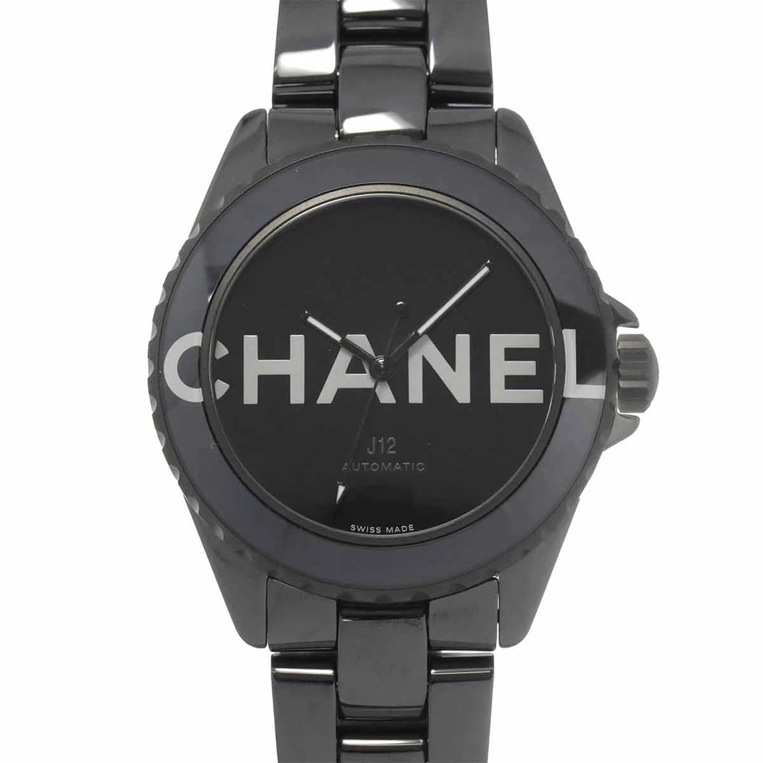 CHANEL J12 CERAMIC BLACK DIAL WATCH: CHANEL J12 Ceramic Black Dial Watch Brand: CHANEL Type: Wristwatch Material: Stainless steel,Ceramic Color: Black Dial Size: Case Size Length 46mm(included lag) Width 39mm(not included crown)