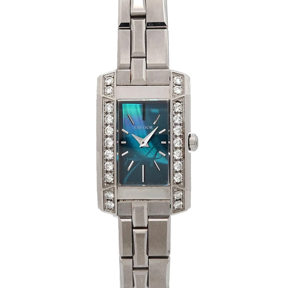 SEIKO CREDOR DIAMOND BEZEL GREEN DIAL WATCH: SEIKO CREDOR Diamond Bezel Green Dial Watch Brand: SEIKO Type: Wristwatch Material: Stainless steel Color: Green Dial Size: Case Size Length 30mm(included lag) Width 20mm(not included crown)