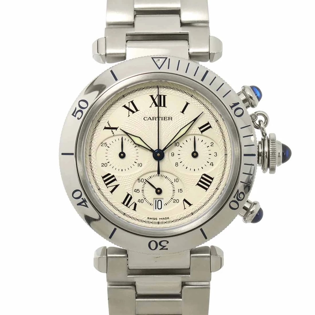 CARTIER PASHA SILVER DIAL WATCH (1 of 3)