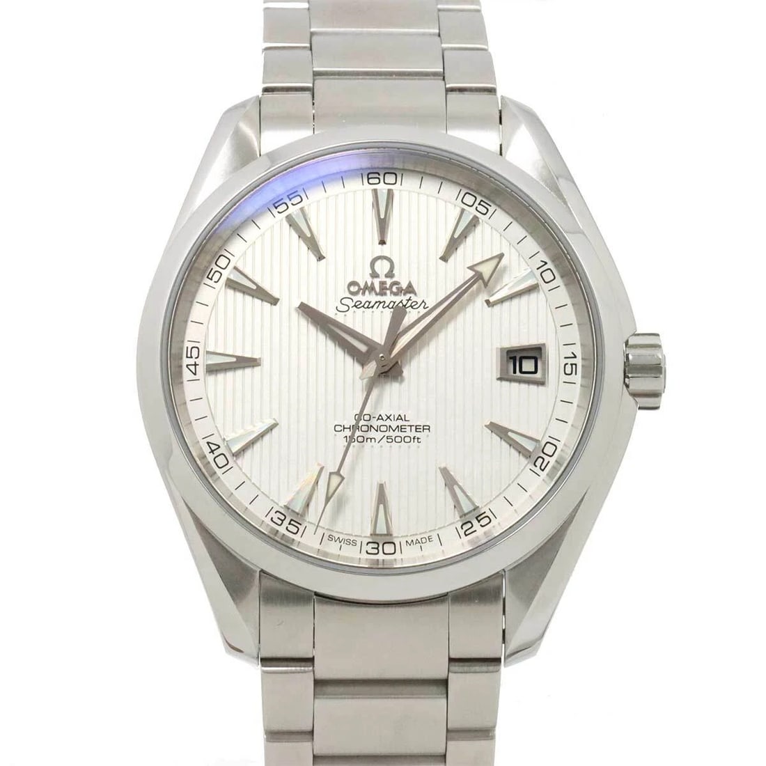 OMEGA SEAMASTER AQUA TERRA CO AXIAL SILVER DIAL WATCH: OMEGA Seamaster Aqua Terra Co Axial silver Dial Watch Brand: OMEGA Type: Wristwatch Material: Stainless steel Color: Silver Dial Size: Case Size Length 48mm(included lag) Width 39mm(not