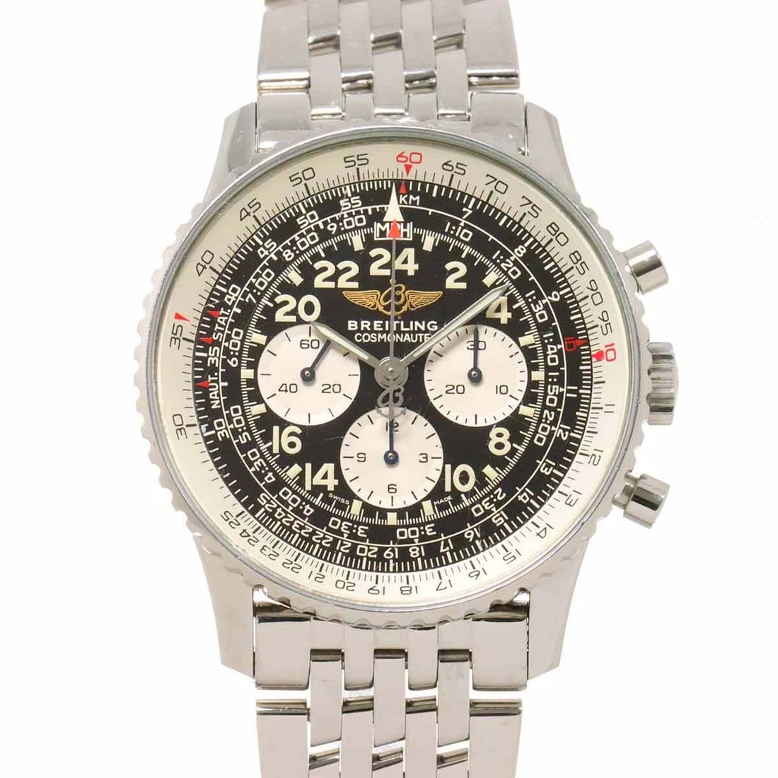 BREITLING NAVITIMER CHRONOGRAPH BLACK WATCH: BREITLING Navitimer Chronograph Black Watch Brand: BREITLING Type: Wristwatch Material: Stainless steel Color: Black Dial Size: Case Size Length 47mm(included lag) Width 41mm(not included