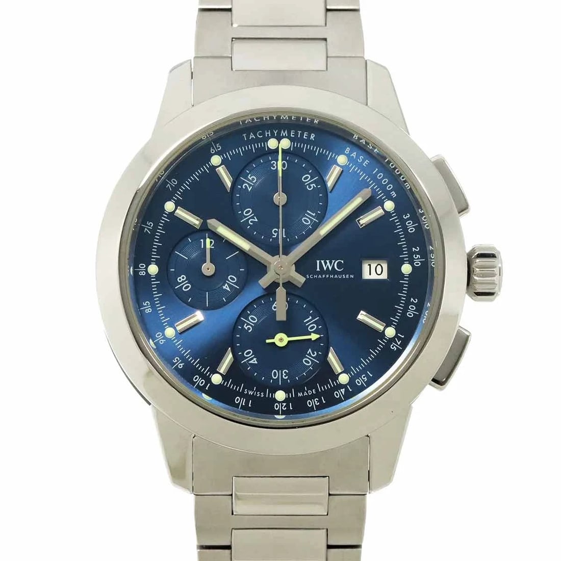 IWC INGENIEUR CHRONOGRAPH BLUE DIAL WATCH: IWC Ingenieur Chronograph Blue Dial Watch Brand: IWC Type: Wristwatch Material: Stainless steel Color: Blue Dial Size: Case Size Length 50mm(included lag) Width 42mm(not included crown) Depth 15mm