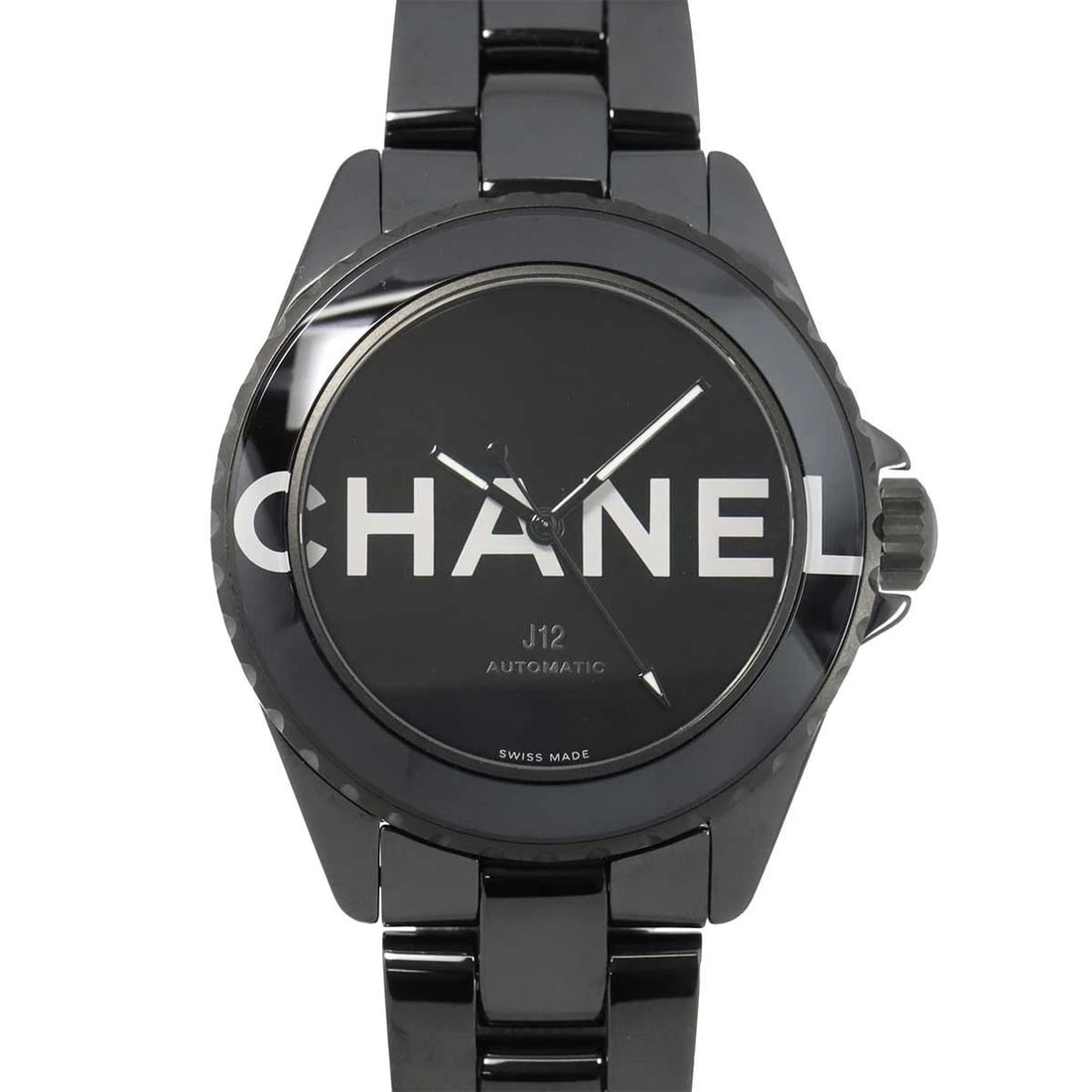 CHANEL J12 CERAMIC BLACK DIAL WATCH: CHANEL J12 Ceramic Black Dial Watch Brand: CHANEL Type: Wristwatch Material: Stainless steel,Ceramic Color: Black Dial Size: Case Size Length 46mm(included lag) Width 39mm(not included crown) Dept