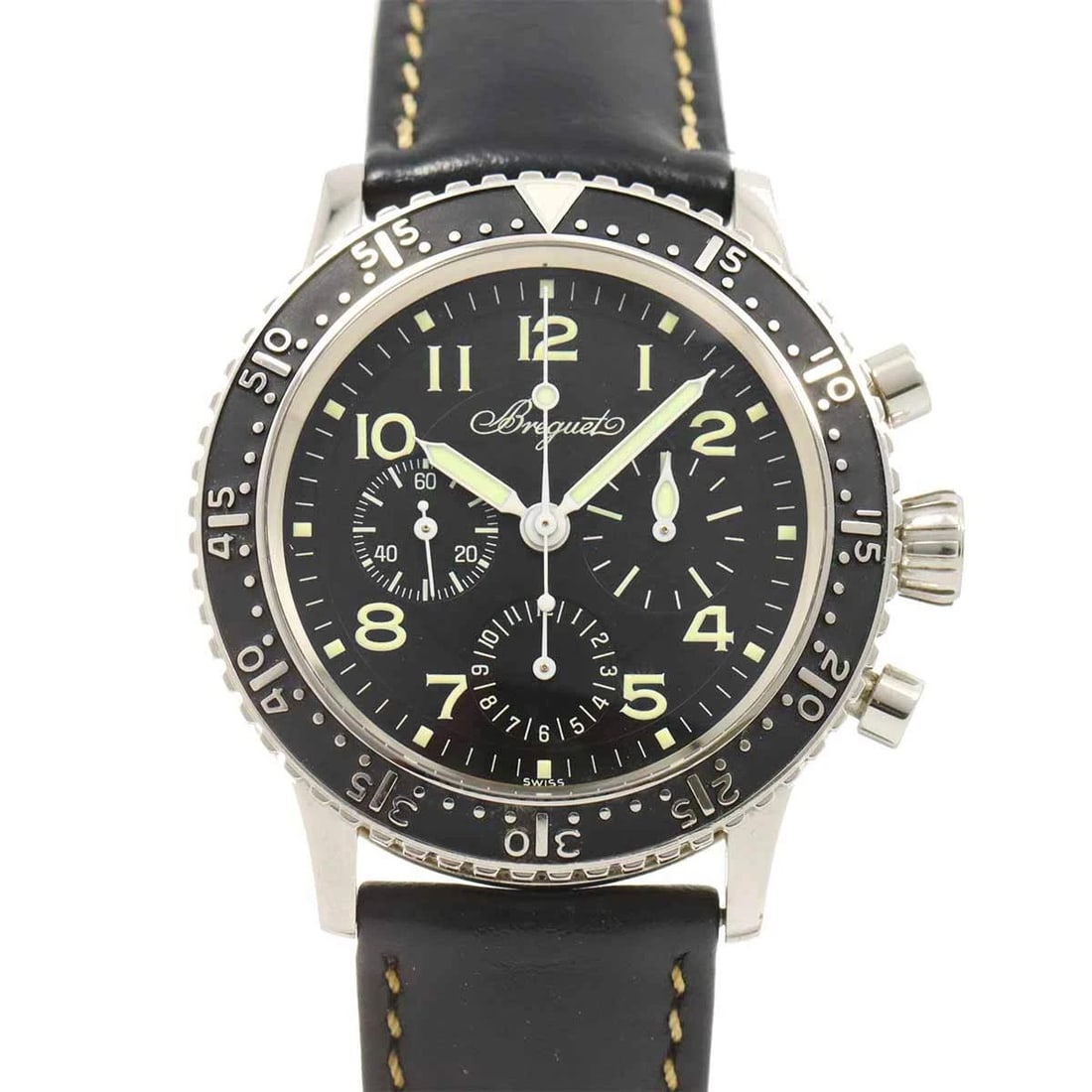 BREGUET AERONAVALE CHRONOGRAPH BLACK DIAL WATCH (1 of 4)