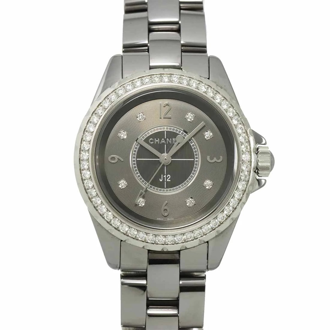 CHANEL J12 CHROMATIC CERAMIC WATCH: CHANEL J12 Chromatic Ceramic Watch Brand: CHANEL Type: Wristwatch Material: Stainless steel,Titanium Ceramic,Diamond Color: NONE Size: Case Size Length 40mm(included lag) Width 34mm(not included c
