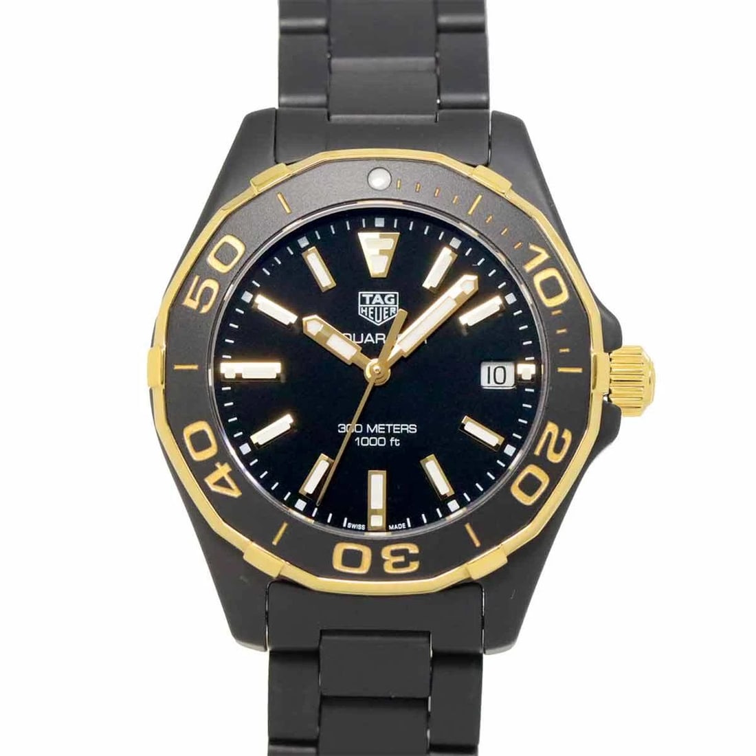 TAG HEUER AQUA RACER YG BLACK DIAL WATCH (1 of 4)