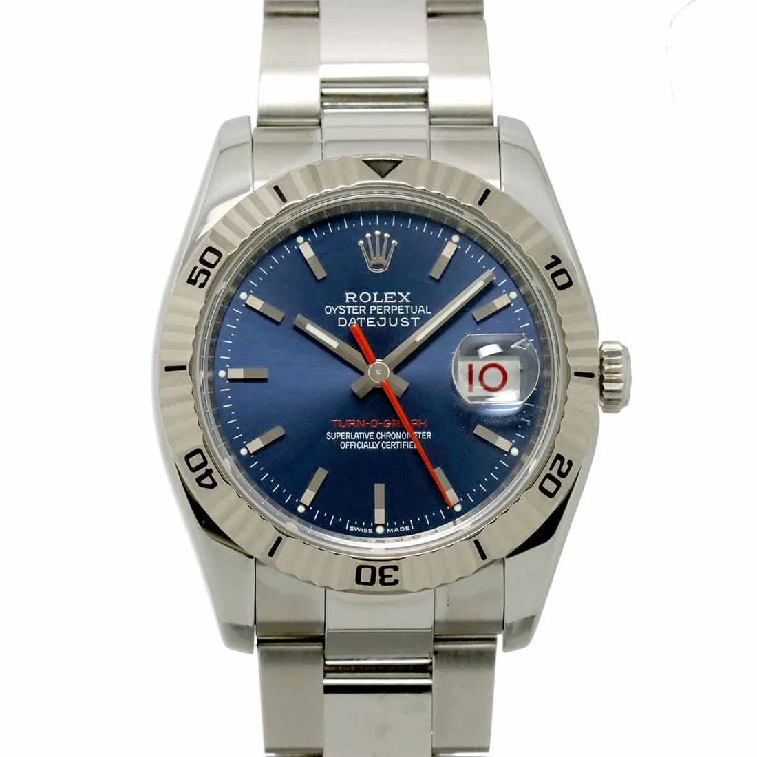 ROLEX DATEJUST TURNOGRAPH BLUE DIAL WATCH: Rolex Datejust Turnograph Blue Dial Watch Brand: ROLEX Type: Wristwatch Material: 750 White Gold,Stainless steel Color: Blue Dial Size: Case Size Length 44mm(included lag) Width 37mm(not