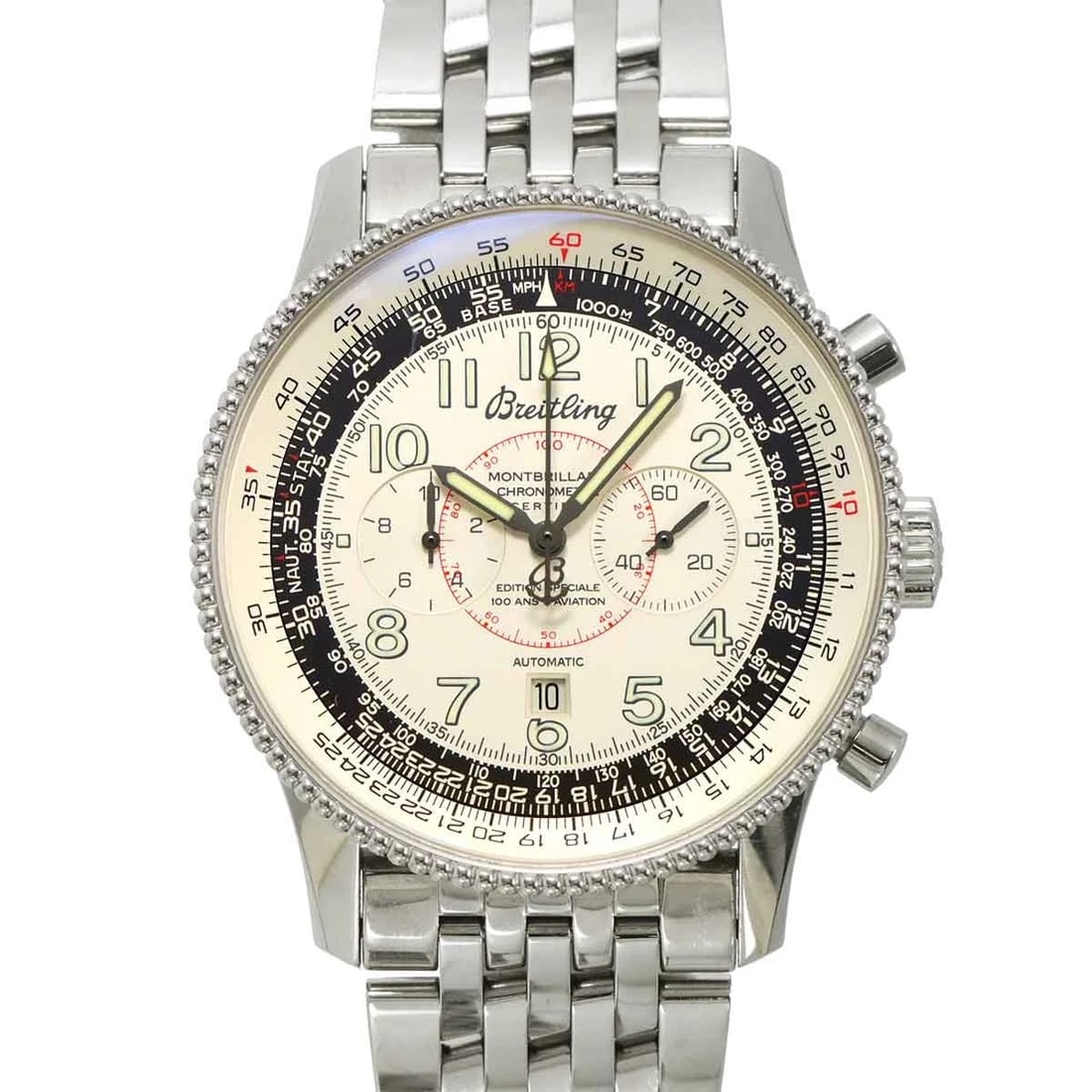 BREITLING CHRONOGRAPH SILVER DIAL WATCH (1 of 4)