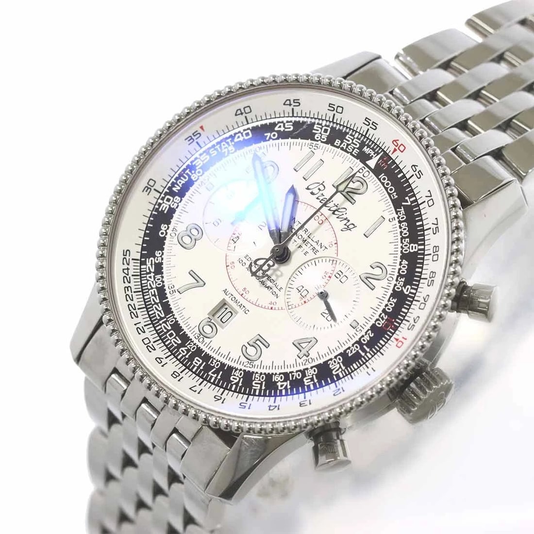BREITLING CHRONOGRAPH SILVER DIAL WATCH - 4
