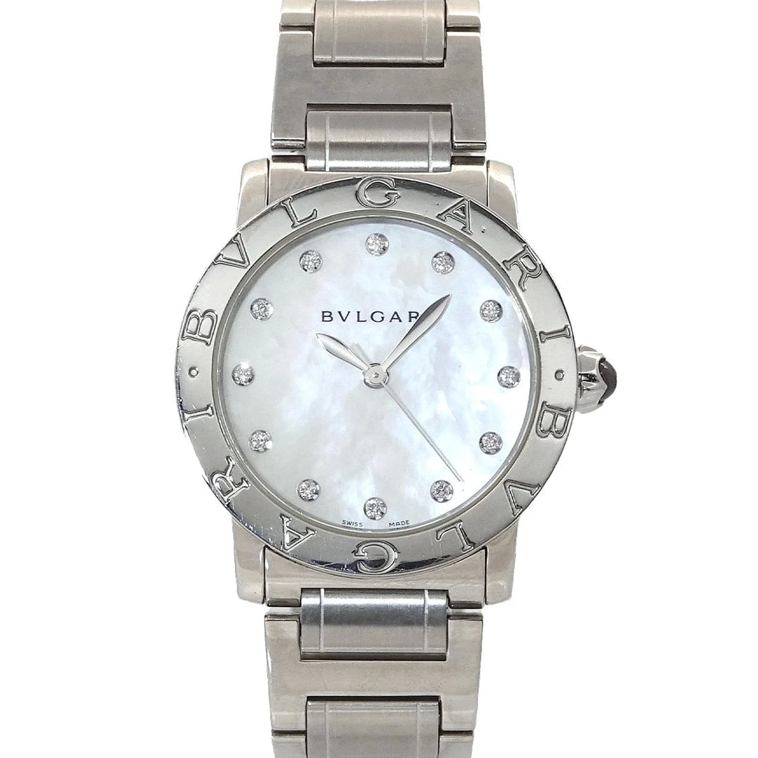 BVLGARI DIAMOND WATCH: BVLGARI Diamond Watch Brand: BVLGARI Type: Wristwatch Material: Stainless steel Color: NONE Size: Case Size Length 37mm(included lag) Width 33mm(not included crown) Depth 8mm Accessories: None