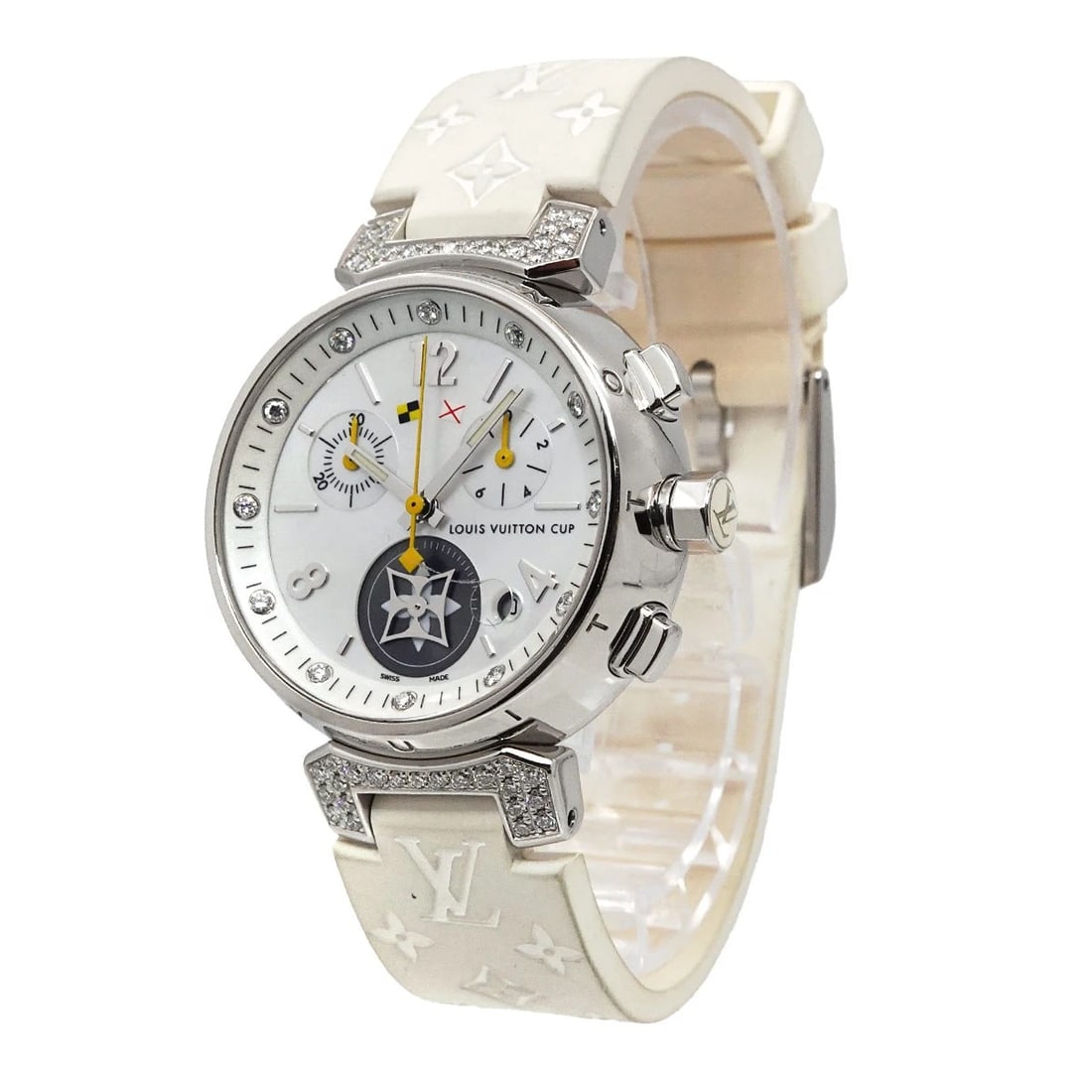 LOUIS VUITTON WHITE SHELL DIAL WATCH - 2